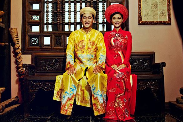Phong cách thiết kế đặc trưng của những chiếc áo dài cưới truyền thống xưa